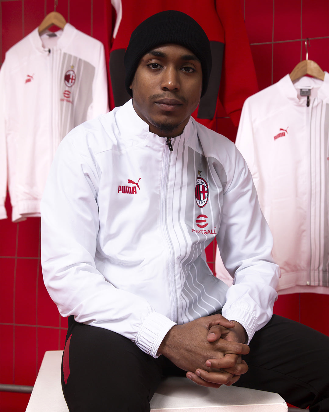 Chaqueta deportiva del AC Milan - Blanco/Gris/Rojo